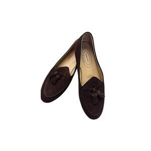New $135 Journey West Women 7.5 Chocolate Brown Suede Tassel Loafer Academic